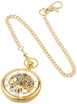 【中古】【輸入品・未使用】Charles-Hubert- Paris Stainless Steel Gold-Plated Mechanical Open Face Pocket Watch #3566