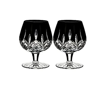 【中古】【輸入品・未使用】(None%ｶﾝﾏ% Black) - Waterford Lismore Black Brandy Glasses Set of 2
