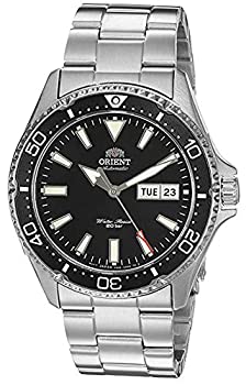 【中古】【インポート品・未当て嵌める】Orient メンズ Kamasu ステンレス鋼スチール写真 日本製自動小銃ダイビングウォッチ, 黒いこと - 金属元素腕輪。,41.8 粍, 飛び込み競技