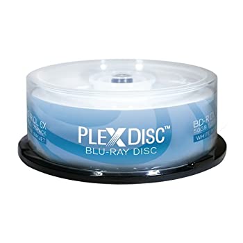 【中古】【インポート品・未当て嵌める】PLEXDISC 645-213 50GB 6倍速 Blu-ray ダブルレイヤー 白いことインクジェット書きとどめる能力のあるレコード盤 BD-R DL 25枚 スピンドル 録画・録音用メディア-TV・オーディオ・カメラ-ブルーレイディスクメディア