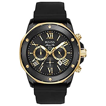 【中古】【輸入品・未使用】Bulova 98B278 メンズステンレススチールブラックシリコンバンド黒はスマートウォッチのダイヤル