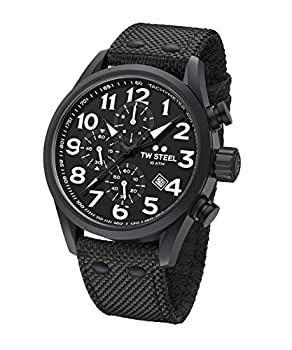 【中古】【インポート品・未当て嵌める】TW Steel Men \u0027s Volante \u0027 Quartzステンレス鋼スチール写真and Nylon Dress Watch%ｶﾝﾏ% Color : Black (Model : vs44?)