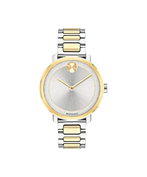 【中古】【輸入品・未使用】Movado 太字、ステンレススチールケース、シルバーダイヤル、ツートーンステンレススチールブレスレット、レディース3600519