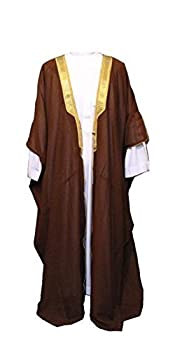 【中古】【輸入品・未使用】Desert Dress Brown Bisht Cloak Arab Dress Thobe Saudi Mens Robe Eid