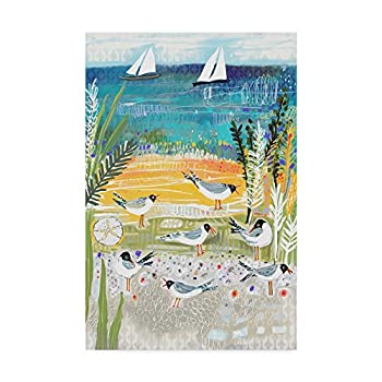 【中古】【輸入品・未使用】鳥at Shore byカレン・フィールド、16?x 24インチ