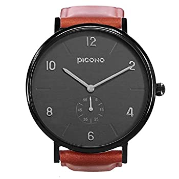 【中古】【輸入品・未使用】PICONO クラシックメタルシリーズ - マルチダイヤル防水アナログクォーツウォッチ - No. CE-9002 ブラック