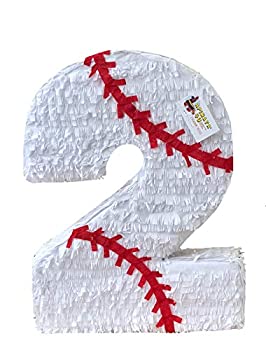 【中古】【輸入品・未使用】APINATA4U 大きな数字 2つのピニャータ 野球テーマ 野球パーティー 記念品