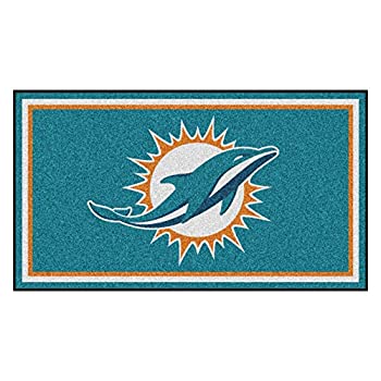 【中古】【輸入品・未使用】NFL マイアミ・ドルフィンズ 3フィート×5フィート エリアラグ ティール 3フィート×5フィート