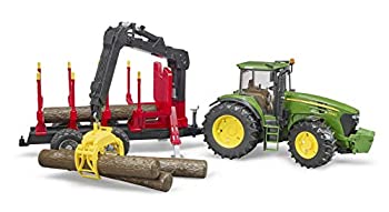 【中古】【輸入品・未使用】Bruder 09821 John Deere 7930 森林・農場トラクター ログトレーラー 関節式クレーンアーム ツリートランク4本付き|スカイマーケットプラス