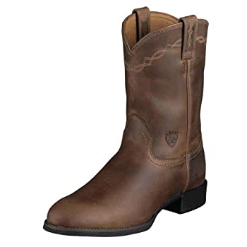 【中古】【輸入品・未使用】Ariat Heritage Roper ワイドスクエアトゥ ウェスタンブーツ - メンズ トラディショナルレザー カントリーブーツ%カンマ% ブラウン(Distressed Brow|スカイマーケットプラス