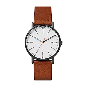 【中古】【輸入品・未使用】Skagen Men's Signature SKW6374 Black Leather Japanese Quartz Fashion Watch [並行輸入品]