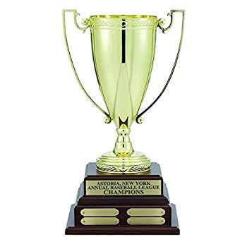【中古】【輸入品・未使用】Perpetual Gold Trophy Cup on Walnut Base with 16?Nameプレート|スカイマーケットプラス