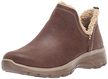 【中古】【インポート品・未当て嵌める】Skechers レディース イージーゴーイング埋めスコップ カラーブーティー フェイクファートリムアンクルブーツ%ｶﾝﾏ% 黒茶%ｶﾝﾏ% 6.5 靴-レディース靴