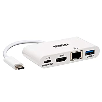 【中古】【インポート品・未当てはめる】Tripp Lite USB C to HDMI Multiport Video Adapter Converter w/ USB-A Hub%ｶﾝﾏ% USB-C PD Charging Port \u0026 Gigabit Ethernet Port%ｶﾝﾏ% USB Ty