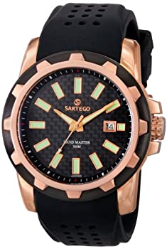 【中古】【インポート品・未当て嵌める】Sartegoメンズsqq50ランドマスターゴムバンドローズゴールドWatch