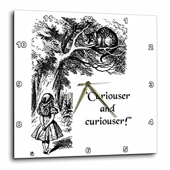 【中古】【輸入品・未使用】3dRose Curiouser and Curiouser - 不思議の国のアリス ルイス・キャロル 引用句 - ウォールクロック、13x13インチ (DPP_193785_2)