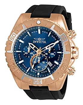 【中古】【インポート品・未当て嵌める】Invicta Aviator メンズ 49粍 ステンレス鋼スチール写真 サクラ色ゴールド 青み文字盤 VK63A 石英 30752