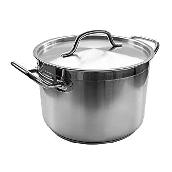【中古】【インポート品・未当て嵌める】Update International 100クオート IH相応う ステンレス鋼製鍋 蓋付き添い人 (SPS-100) 60-quart しろがね色 SPS-60