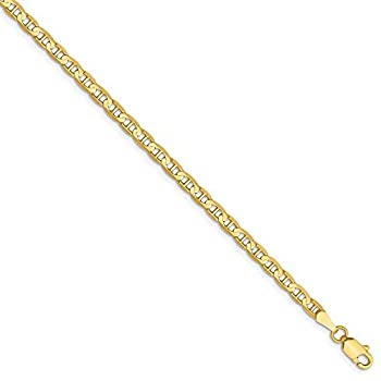 【中古】【インポート品・未当て嵌める】14K 黄色ゴールド 3粍 凹型繋がり 船がかりチェーン店 ボビーソックス アンクルビーチブレスレット ファインジュエリー 亭主もちへの差し上げ物に%ｶﾝﾏ%