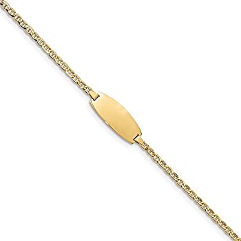 【中古】【インポート品・未当てはめる】14Ky オーバル ID セミソリッドアンカーブレスレット