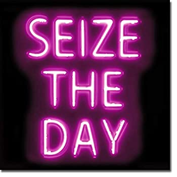 【中古】【輸入品・未使用】Hailey Carr Neon Seize The Day プレミアムギャラリーラップキャンバスジークレーアート(76.2cm×76.2cm、すぐに掛けられます)