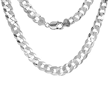 【中古】【輸入品・未使用】11mm スターリングシルバー フラットカーブチェーンネックレス&ブレスレット メンズ ベベルエッジ ニッケルフリーイタリア サイズ8～28インチ 56,191円