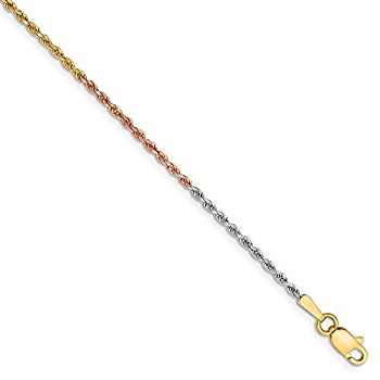 【中古】【輸入品・未使用】14K 3色 イエローゴールド 1.5mm リンクロープチェーン アンクレット アンクルビーチブレスレット ハンドメイド ファインジュエリー 女性へのギ｜スカイマーケットプラス