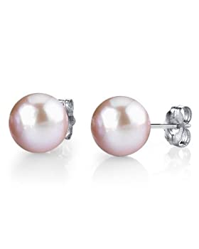 【中古】【インポート品・未当て嵌める】The Pearl Source レディーズ 真水育てる真珠のスタッドのイヤリング 白金 9.0粍