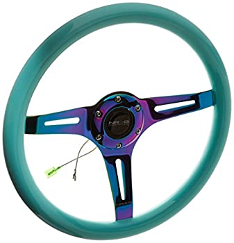 【中古】【輸入品・未使用】NRG Innovations ST-015MC-MF Classic Wood Grain Wheel (350mm 3 Neochrome spokes - Minty Fresh Color)