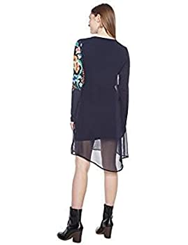 【中古】【輸入品・未使用】[デシグアル] [DESIGUAL デシグアル(公式)] スリット入りシフォンワンピース(長袖) VEST_UTHA レディース ブラック EU 38 (日本サイズM相当)｜スカイマーケットプラス