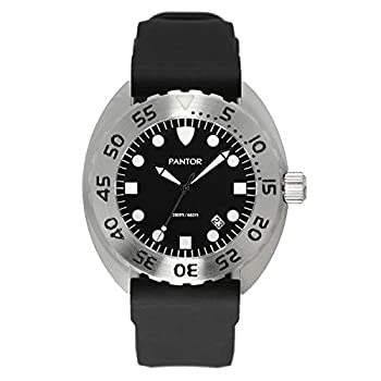 【中古】【輸入品・未使用】Pantor Nautilus 515 ダイブウォッチ - 200m ダイバーウォッチ スイス製クォーツムーブメント 45mm ダイビングウォッチ 回転ベゼルとゴムストラ