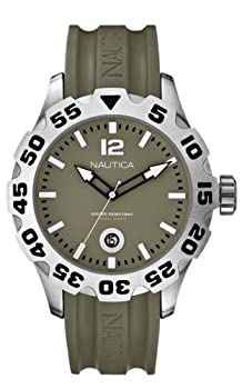【中古】【インポート品・未当て嵌める】Nautica A14618G Mens BFD 100 Green Resin Watch