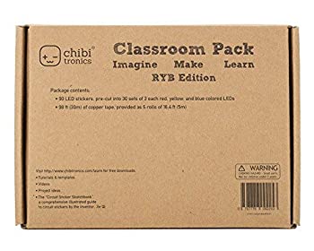 【中古】【輸入品・未使用】Chibitronics （チビトロニクス） LEDステッカー クラスルームパック 赤・黄・青