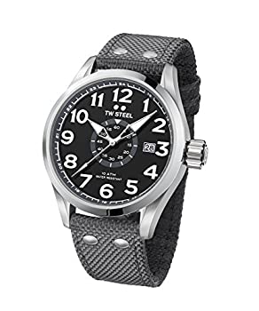 【中古】【インポート品・未当て嵌める】TW Steel Men \u0027s Volante \u0027 Quartzステンレス鋼スチール写真and Nylon Dress Watch%ｶﾝﾏ% Color :薄墨色(ひな形: vs11?)
