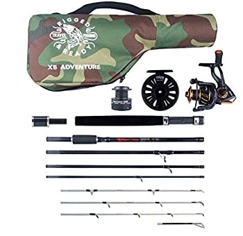 【中古】【輸入品・未使用】X5 コンビネーション トラベル フィッシングロッド リール2本 & ケース 5ロッド 1本220cm 7フィート 2インチ + 190cm 6フィート 3インチ スピン｜スカイマーケットプラス