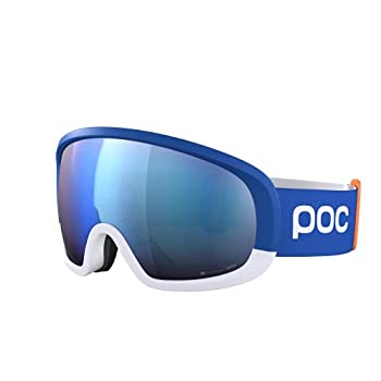 【中古】【インポート品・未当て嵌める】POC Fovea ミッドクラリティ コンプゴーグル スキーの板 スノーボード用 螢光オレンジ色/スペクトリス 青碧 無償性大きさ