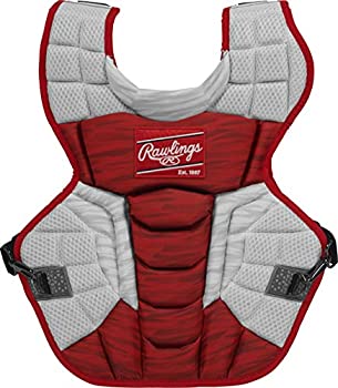 【中古】【輸入品・未使用】Rawlings Velo 2.0 大人用 NOCSAE 野球キャッチャーチェストプロテクター スカーレット ホワイト 17インチ (CPV2N-S/W)