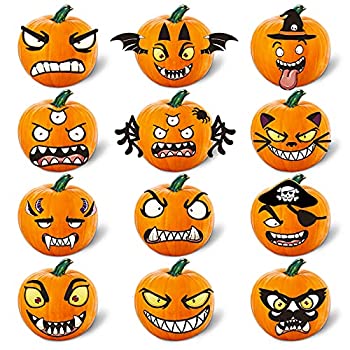【中古】【輸入品・未使用】XJF ハロウィン パンプキン デコレーションキット 12枚 66枚 パンプキン24枚 (12デザイン) ハロウィンパーティー用品 トリックオアトリートパー|スカイマーケットプラス