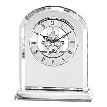 【中古】【輸入品・未使用】(アワードアンドギフト) Awardand Gifts R Us カスタマイズ可能 5-1/2インチ スケルトン アーチ型 光学クリスタル クォーツ デスククロック カス
