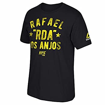 【中古】【輸入品・未使用】Reebok ラファエル・ドス・アンジョス UFC メンズ ブラック ファイトナイト レトロタイプ Tシャツ BU4564 (スモール)