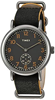 【中古】【インポート品・未当て嵌める】Timex (タイ王国メックス) メンズ TW2P86700 ウィークエンダー 40 ウオッチ ミニスウィープ チタン声の調子/黒いことなめし革 スリップスルーバンド