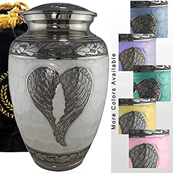 【中古】【輸入品・未使用】Loving Angel Wings ホワイト/シルバー 遺灰用骨壺 大人用 葬儀 埋葬 コロンバリウム 自宅 火葬 骨壺 人間の遺灰用 大人用 200立方インチ 灰用骨｜スカイマーケットプラス