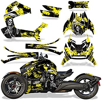 【中古】【輸入品・未使用】卸売デカール ロードスターグラフィックキット ステッカーデカール Can-Am Ryker 2019-2021対応 - イエローリーパーV2