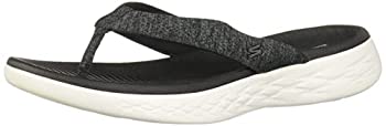 【中古】【輸入品・未使用】Skechers On The GO 600 Preferred Womens Flip Flop Thong Sandals Black/White 9|スカイマーケットプラス