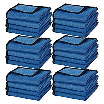 【中古】【輸入品・未使用】24枚 引っ越し用ブランケット デラックス プロ 80 x 72インチ (35ポンド/ダース) 家具保護 プロフェッショナル キルト 出荷 家具パッド ネイビー