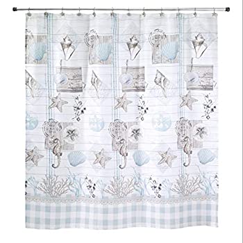 【中古】【インポート品・未当て嵌める】Avanti Linens ファームハウスシェルシャワーカーテン
