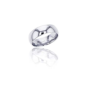 【中古】【インポート品・未当てはめる】14?K黄味がかった\u0026白いことゴールド6?粍 Polishedプレーンウェディングバンド