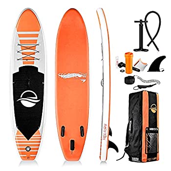 【中古】【輸入品・未使用】SereneLife 空気注入式スタンドアップパドルボード (厚さ6インチ) プレミアムSUPアクセサリー&キャリーバッグ付き | ワイドスタンス ボトムフィ｜スカイマーケットプラス