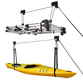 【中古】【輸入品・未使用】VIVOHOME 高耐久 天井マウント 自転車 カヤック カヌー ガレージ ストレージ ラック リフト ホイスト プーリーシステム 耐荷重125ポンド 2個パッ|スカイマーケットプラス