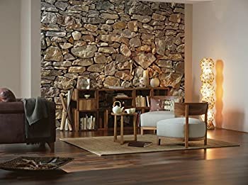 【中古】【インポート品・未当てはめる】Stone Wall Huge Wall Mural 8-727 by Komar 12 Feet Wide x 8 Feet 4 Inch High Photo Mural by Brewster [並行輸入品]